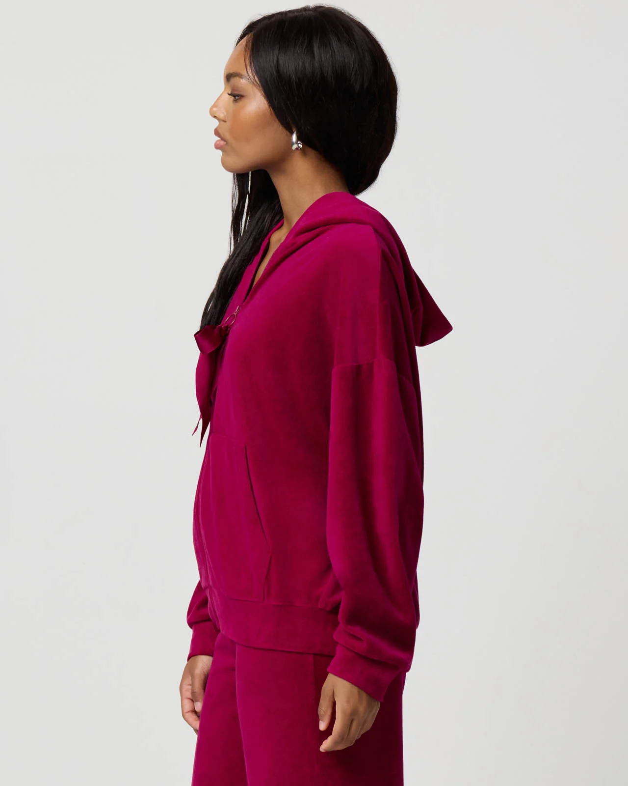 Velour Bow Hoodie - Image 9