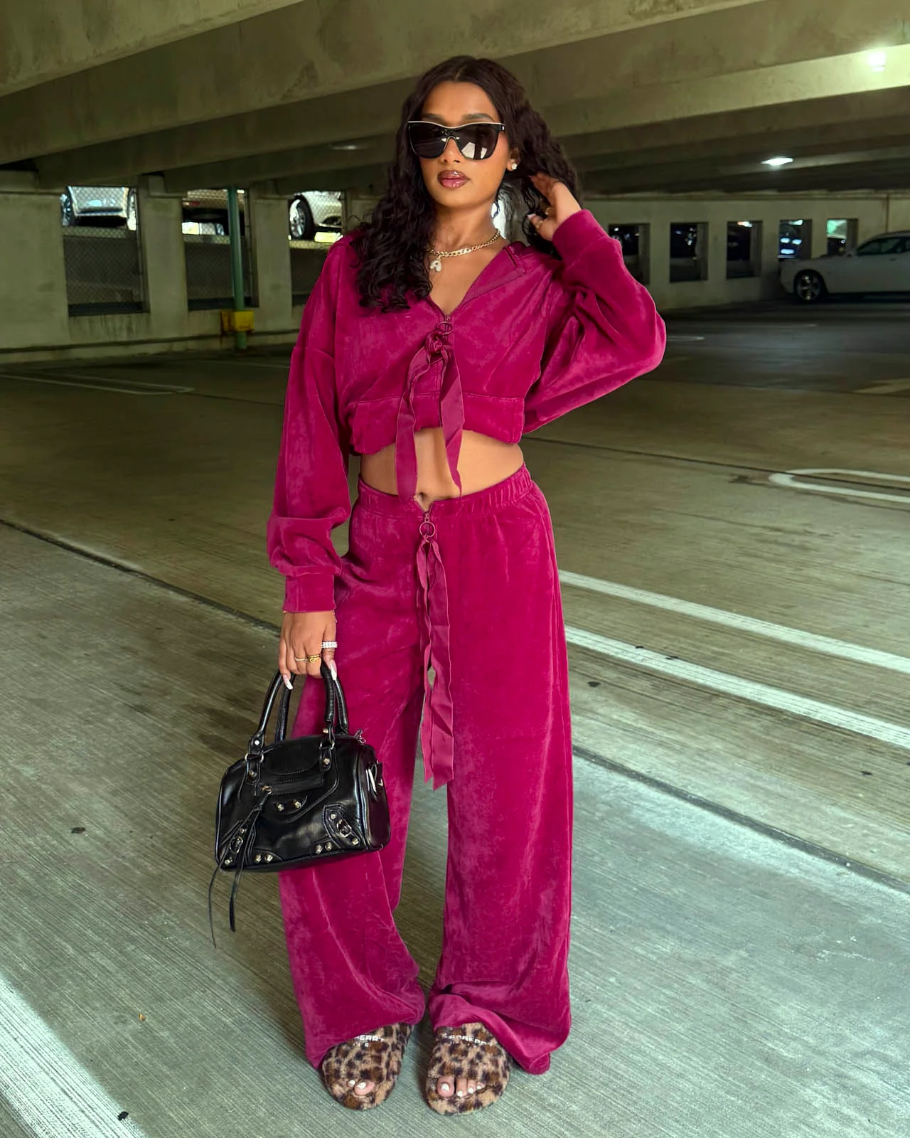 Velour Wide Leg Pant - Image 41