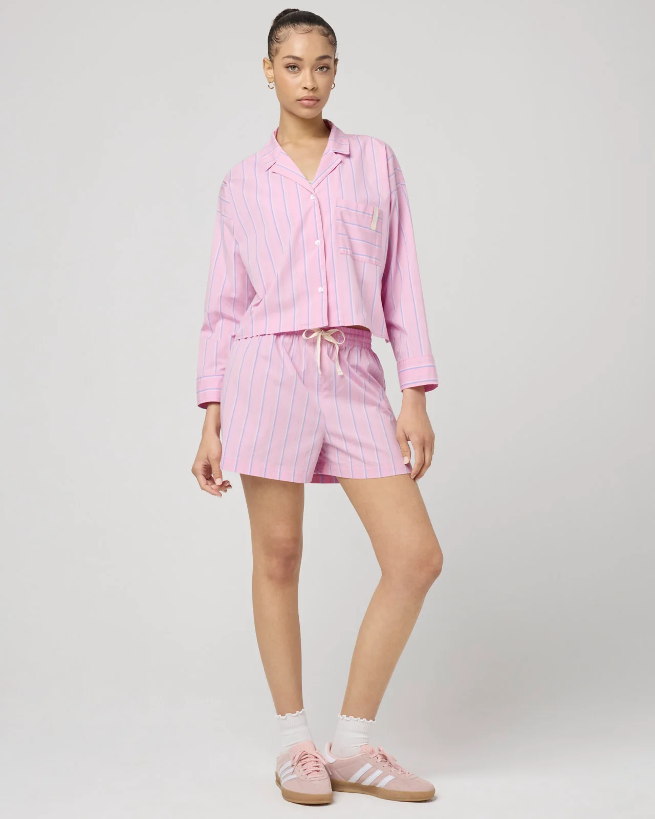 Villa Poplin Stripe Crop Shirt - Image 23