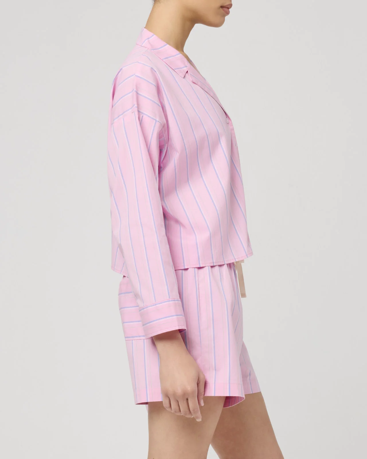 Villa Poplin Stripe Crop Shirt - Image 24
