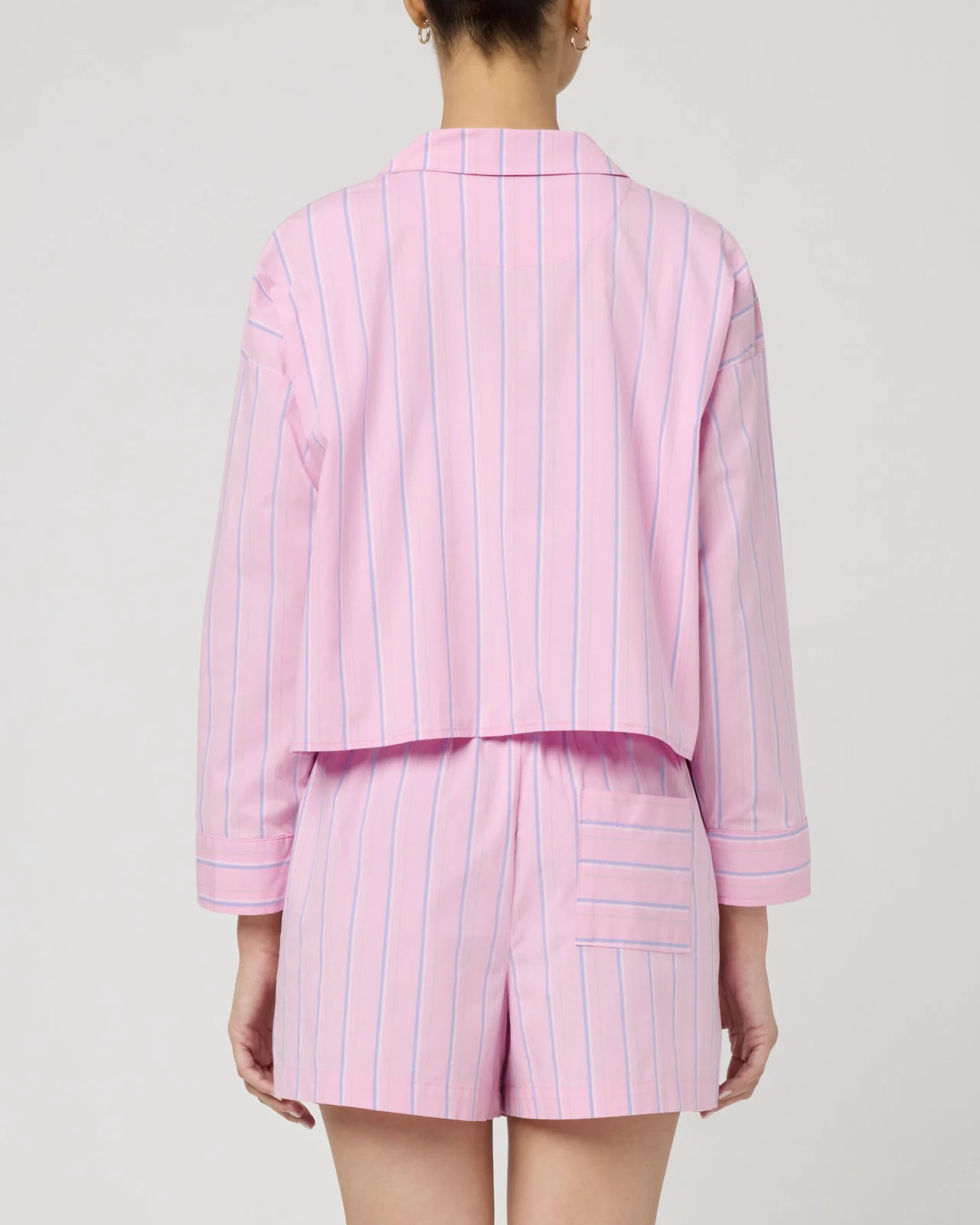 Villa Poplin Stripe Crop Shirt - Image 25