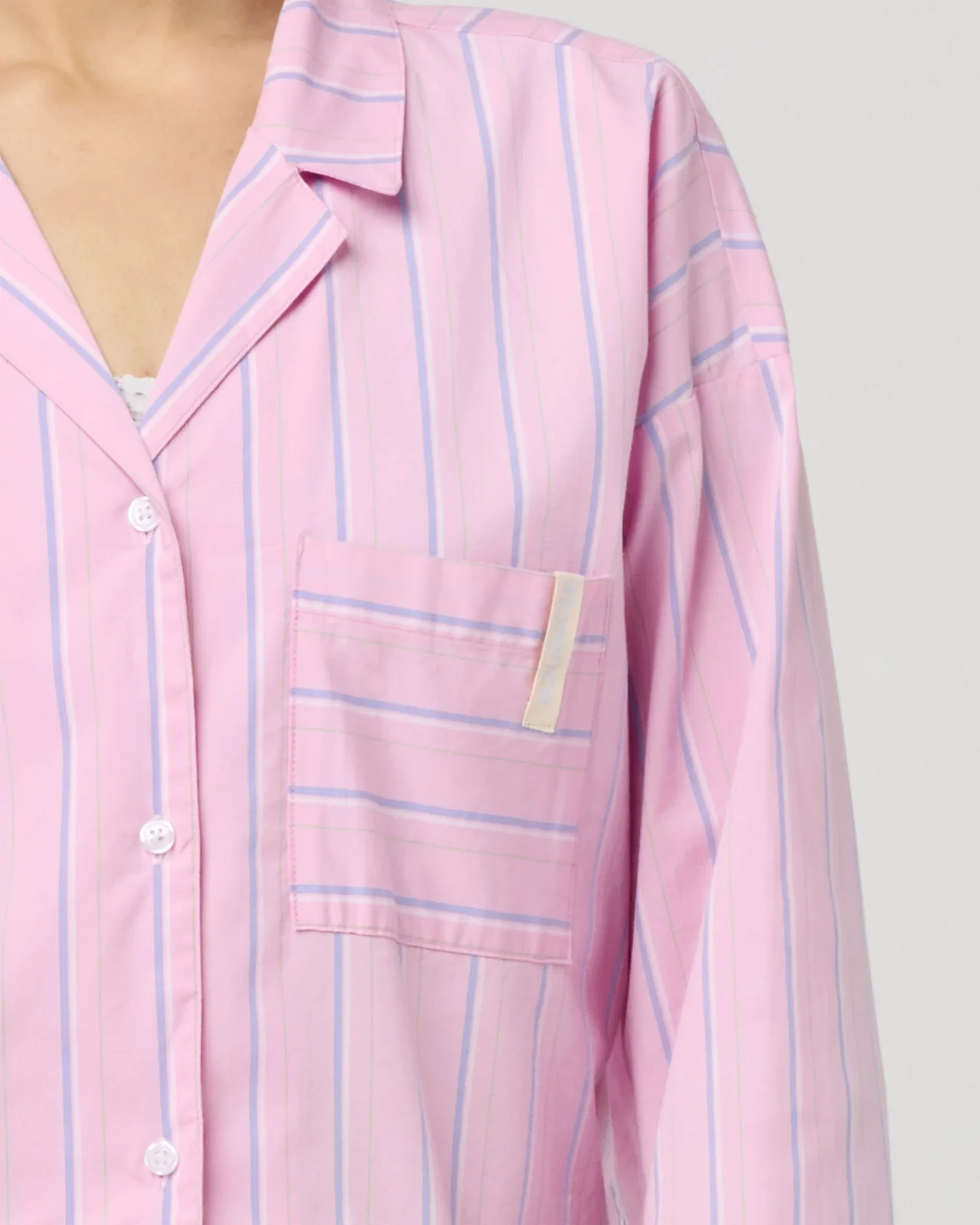 Villa Poplin Stripe Crop Shirt - Image 26