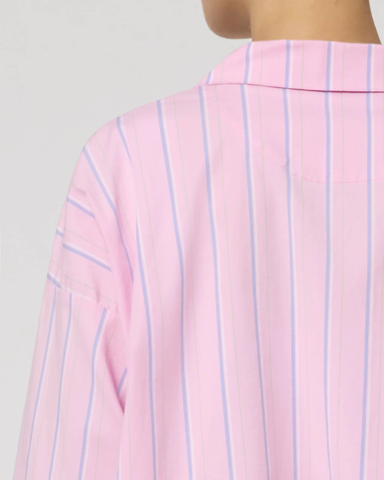 Villa Poplin Stripe Crop Shirt - Image 27