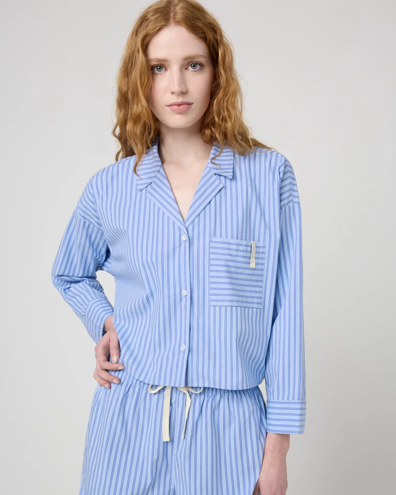 Villa Poplin Stripe Crop Shirt - Image 28