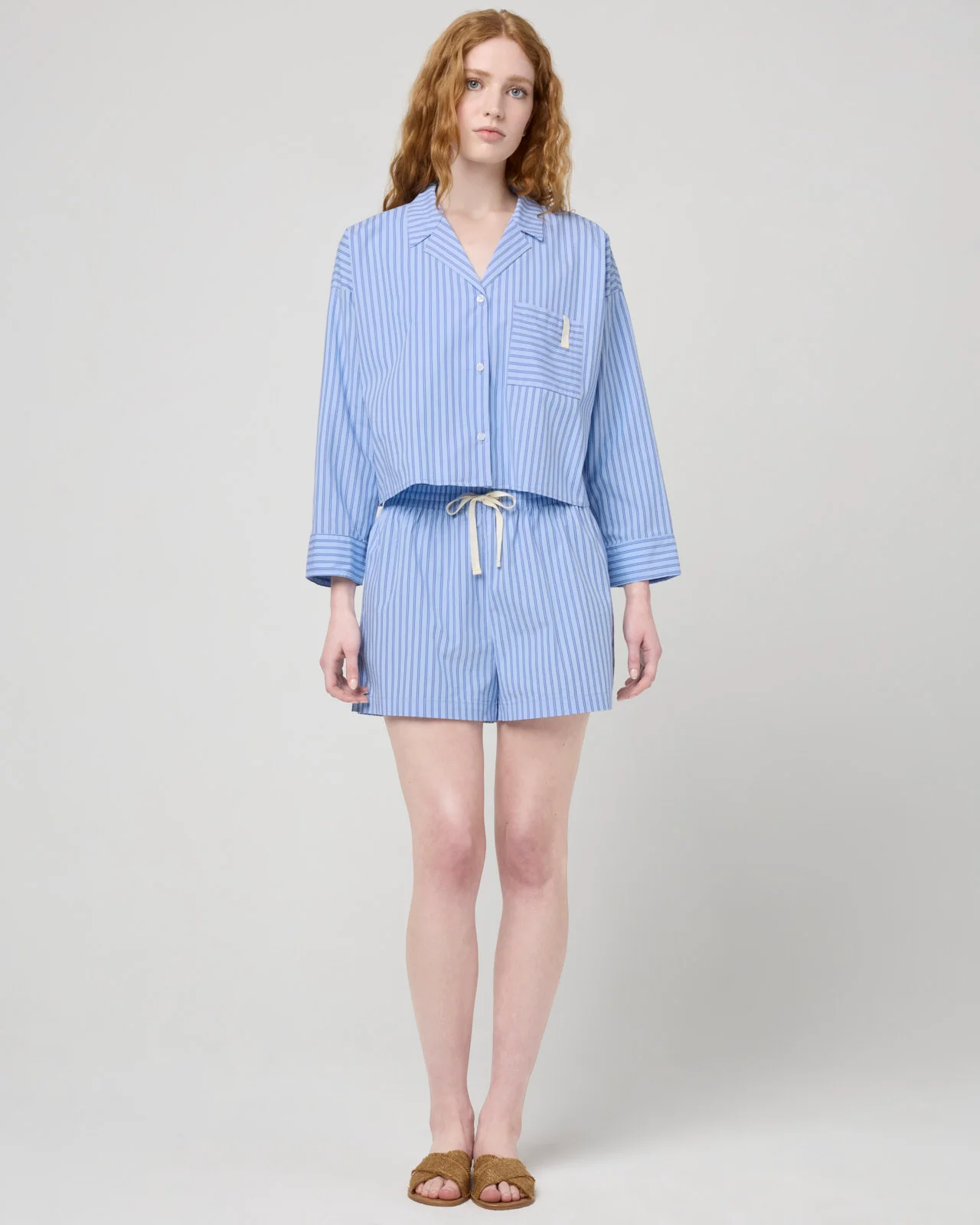 Villa Poplin Stripe Crop Shirt - Image 31