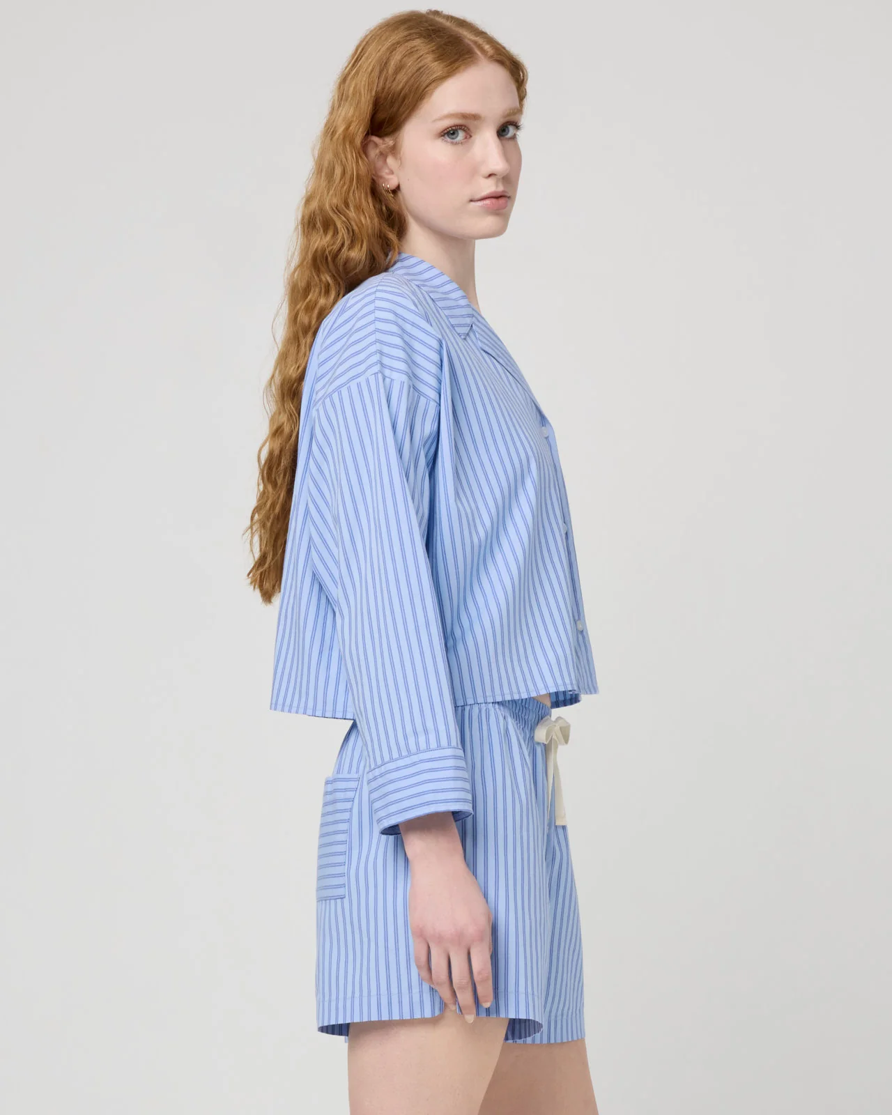 Villa Poplin Stripe Crop Shirt - Image 32
