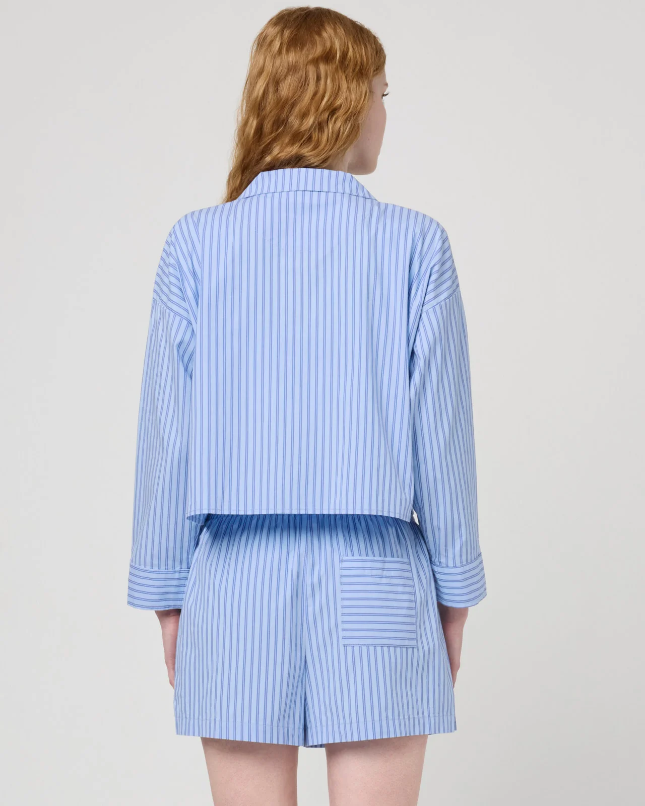 Villa Poplin Stripe Crop Shirt - Image 34