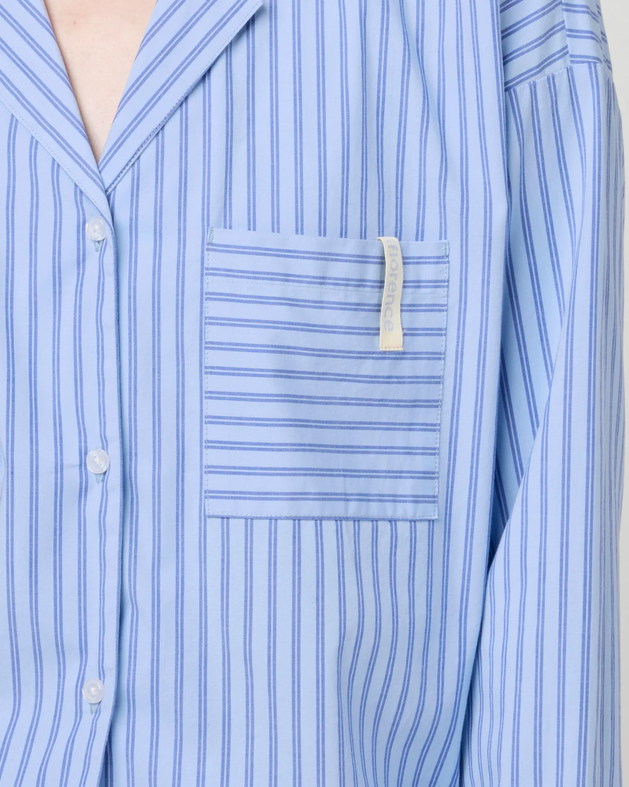 Villa Poplin Stripe Crop Shirt - Image 35