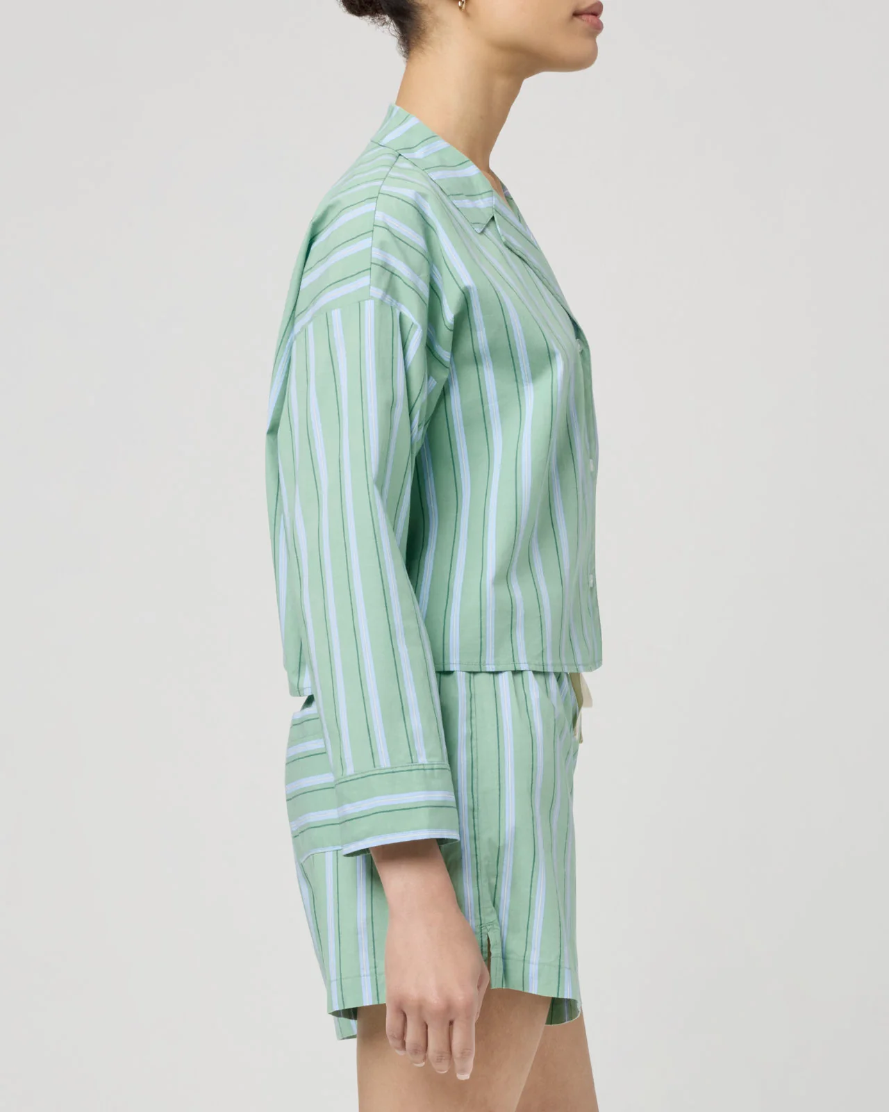 Villa Poplin Stripe Crop Shirt - Image 5