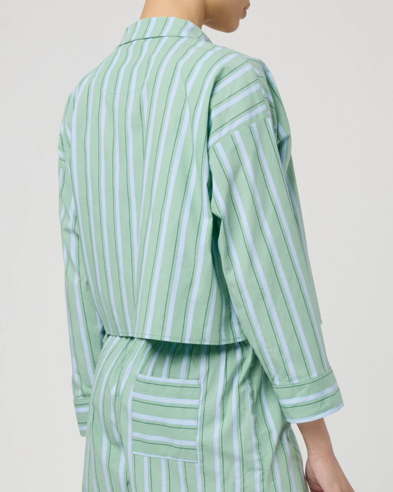 Villa Poplin Stripe Crop Shirt - Image 6