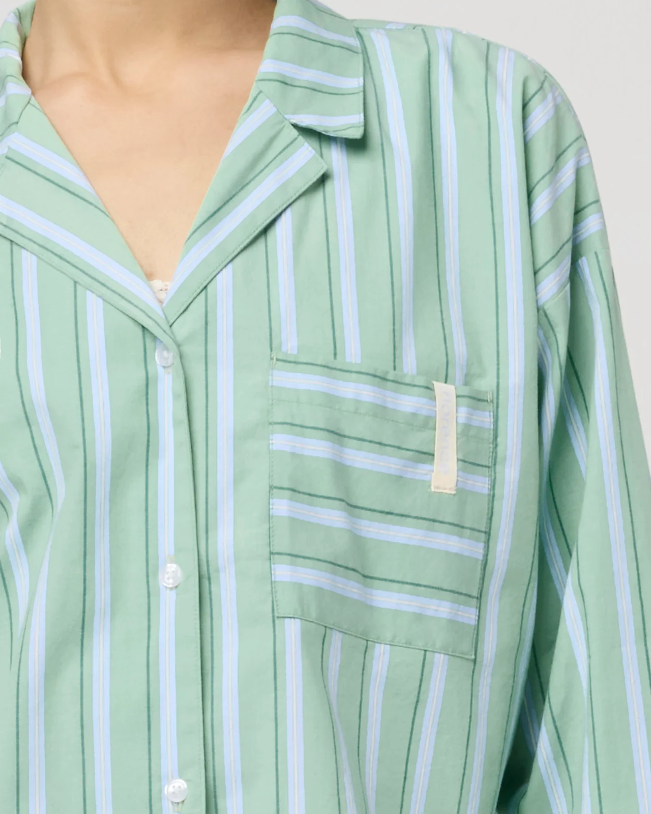 Villa Poplin Stripe Crop Shirt - Image 8