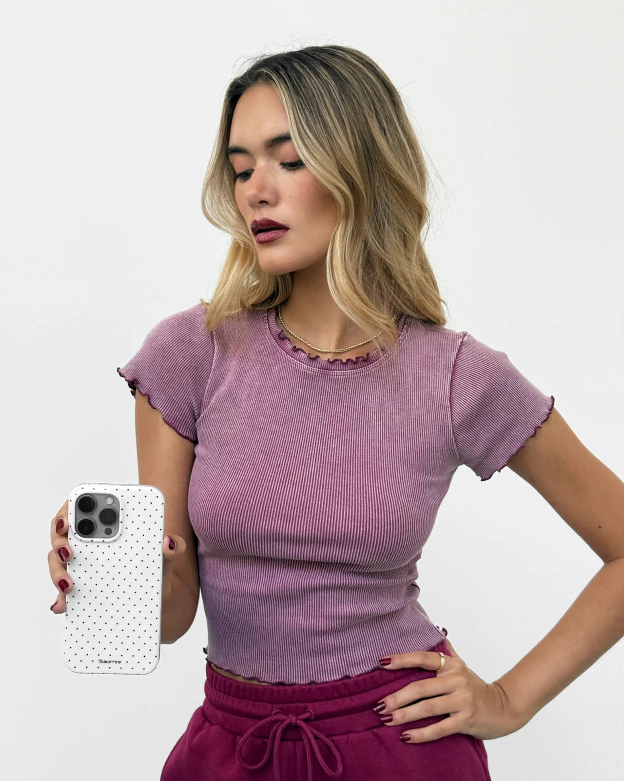 Washed Rib Crop Tee - Image 5