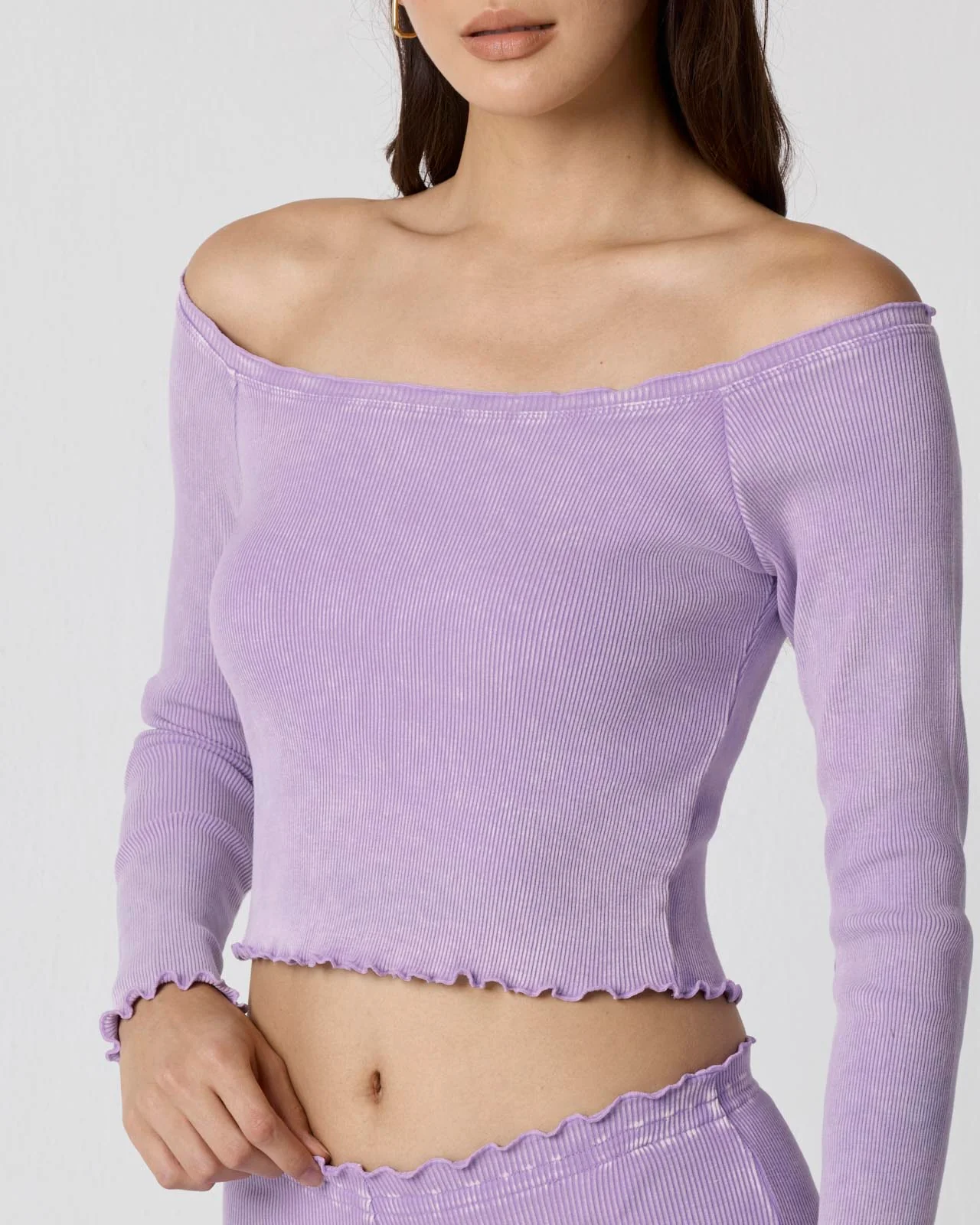 Washed Rib Off-Shoulder Top - Image 10