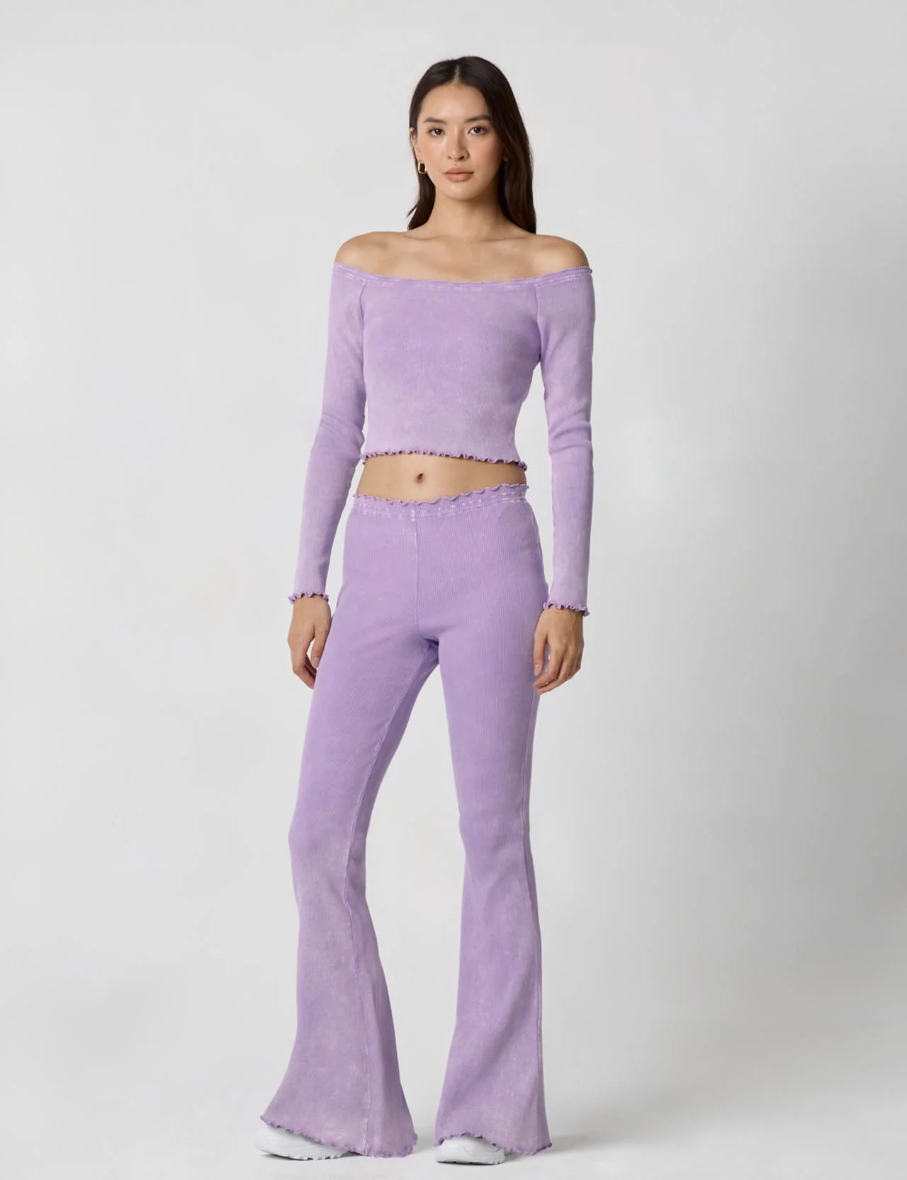 Washed Rib Off-Shoulder Top - Image 11