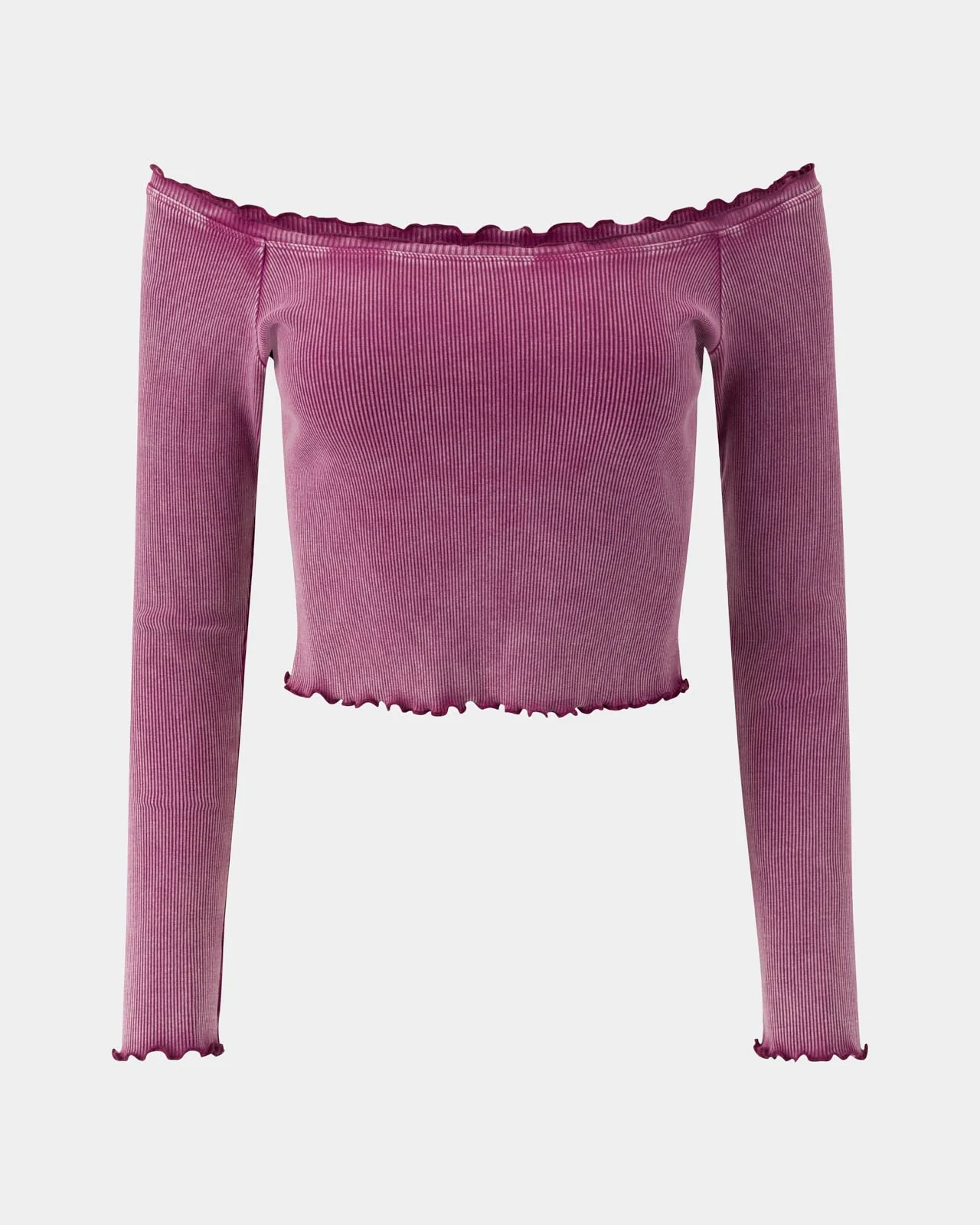 Washed Rib Off-Shoulder Top - Image 14
