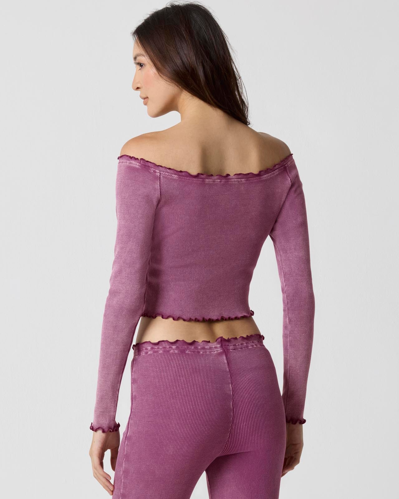 Washed Rib Off-Shoulder Top - Image 17