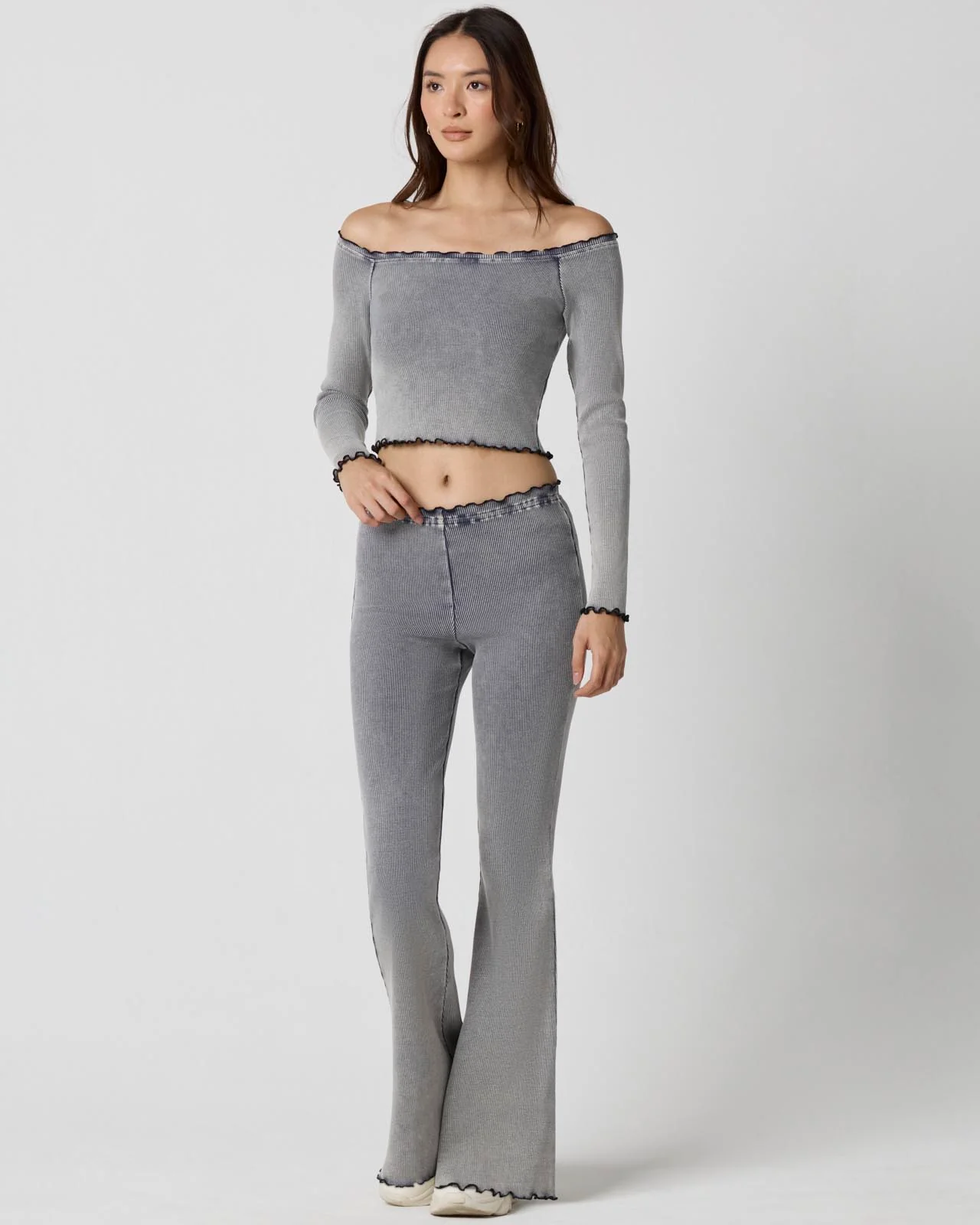 Washed Rib Off-Shoulder Top - Image 5