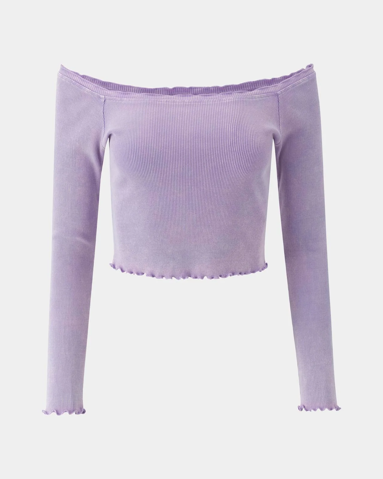 Washed Rib Off-Shoulder Top - Image 8