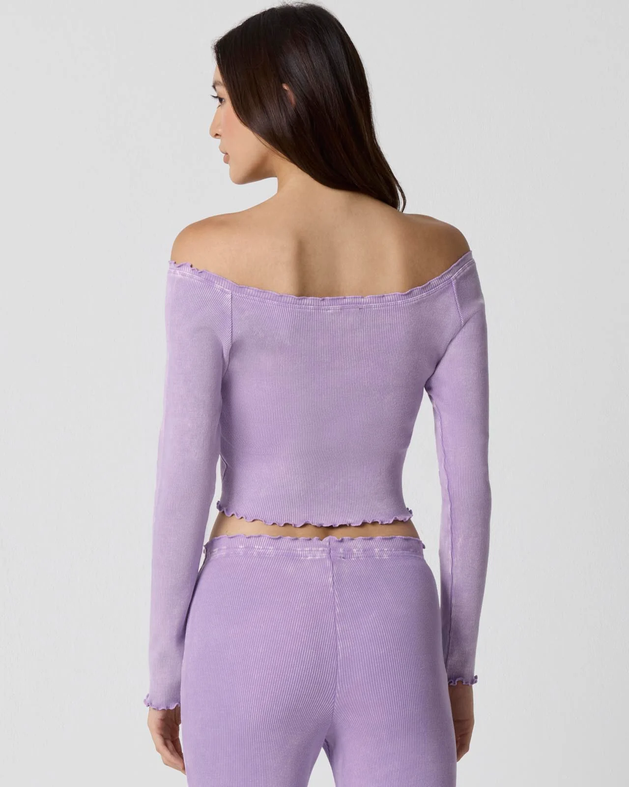 Washed Rib Off-Shoulder Top - Image 9
